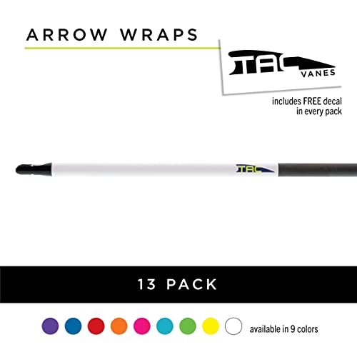 TAC Vanes Arrow Wraps White 4.25 x 1.0 inches Pack of 13 Archery Accessories