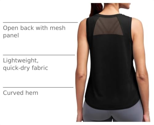 Women’s Open Back High Neck Tank Top for Workout & Gym Fitness