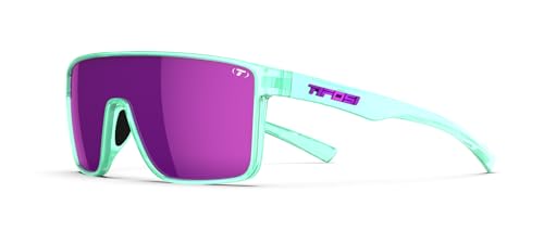Tifosi Sanctum Shield Cycling Sunglasses Aqua Shimmer Rose Mirror Smoke - Sport Eyewear