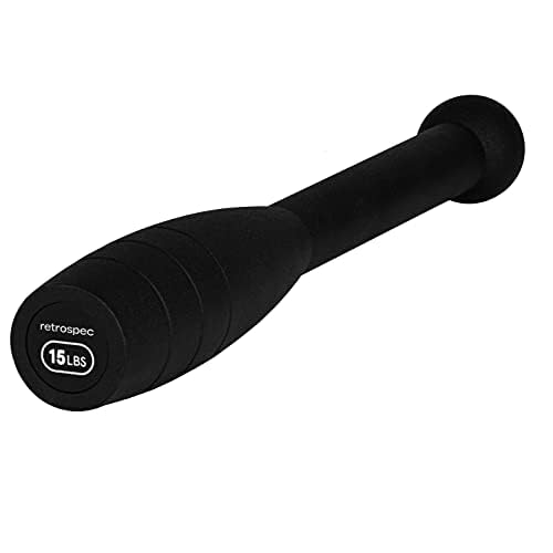 Retrospec Grip Steel Club Strength Training, Rehabilitation, Stretching, Conditioning and Rotational Training - 5, 10, 15lb Options for Women & Men
