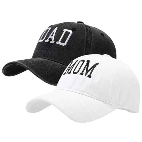 XYIYI 2 Pack Unisex Washed Vintage Baseball Cap Golf Dad Hat Adjustable Classic Low Profile Plain Cap for Men Women