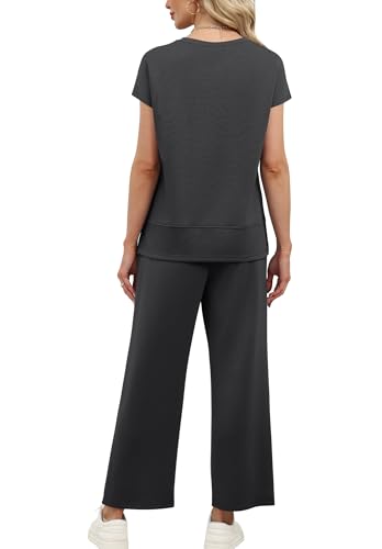 Women's Cap Sleeve Lounge Sets - 2 Piece Travel & Sleepwear Outfit S-3XL