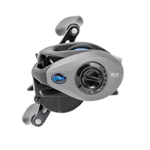 Lew¡¯s American Hero Baitcast Fishing Reel, 4+1 Bearings, 7.5:1 Gear Ratio, Graphite Frame, Speed Gears, Magnetic Control System, Gray/Black/Blue