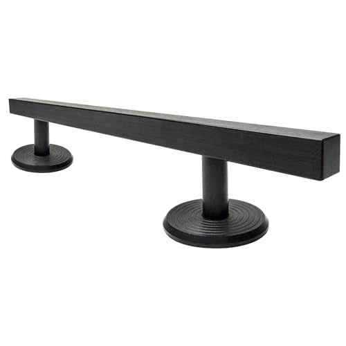 10" Fingerboard Rail-Heavy-Duty Aluminum Alloy Fingerboard Obstacle with Stabilizing Discs & Non-Slip Base, DIY Mini Skatepark Accessory for Fingerboard Players, Custom Cityscape Builders Black