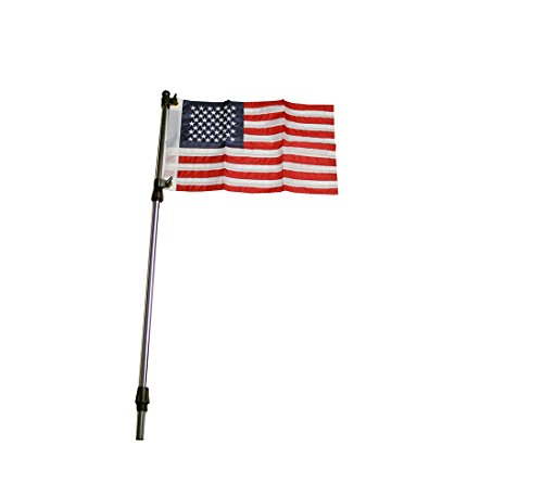 Telescoping Boat Flag Pole 26"–48" Aluminum 3/4" Tube with USA Flag