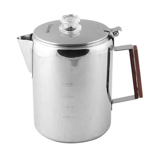 Coghlan's Stainless Steel Coffee Pot - 12 Cup Percolator for Camping, Outdoor Adventures, and Stovetop Brewing - Durable, Portable Coffee Brewer for Classic Flavor