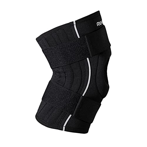 Rehband knee brace sports, 1 piece, 5mm neoprene knee support with patella opening construction, hook and loop fastener for high support & stability