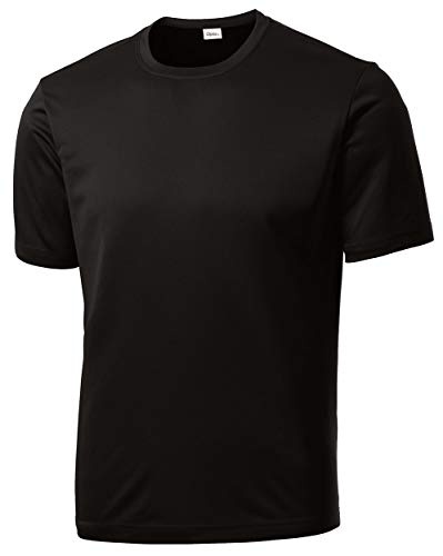 Men's Big & Tall Moisture-Wicking Short Sleeve Athletic T-Shirt - Large Tall Black