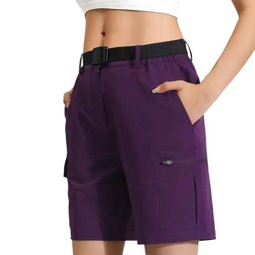 Women's 7'' Hiking Cargo Shorts with Multiple Pockets Lightweight Quick Dry Athletic Outdoor Golf Casual Summer Shorts