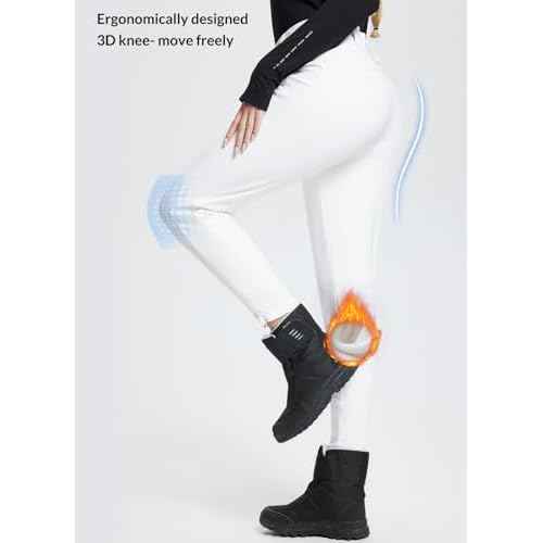 baleaf Women's Fleece Lined Snow Ski Pants Waterproof Windproof Softshell Insulated Slim Thermal Pants Zipper Bottom Leg