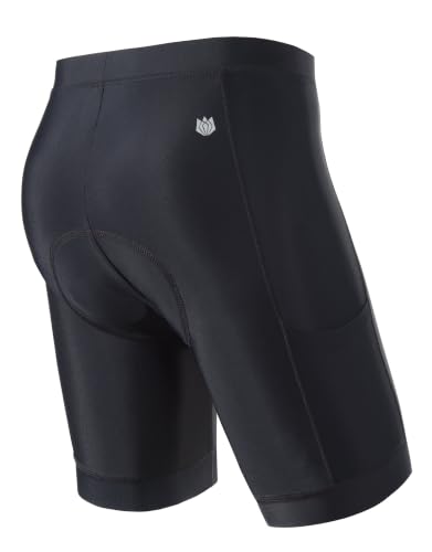 Kids Padded Cycling Shorts with Pockets - Youth Bike Shorts, Medium Black