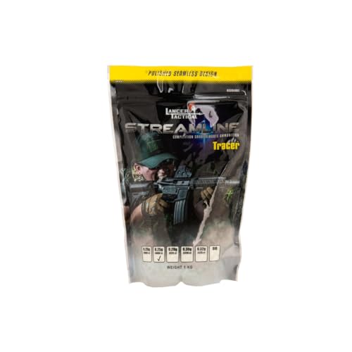Lancer Tactical 0.20g-0.30g Streamline Competition Grade Tracer Airsoft BBS (Color: Green) X3