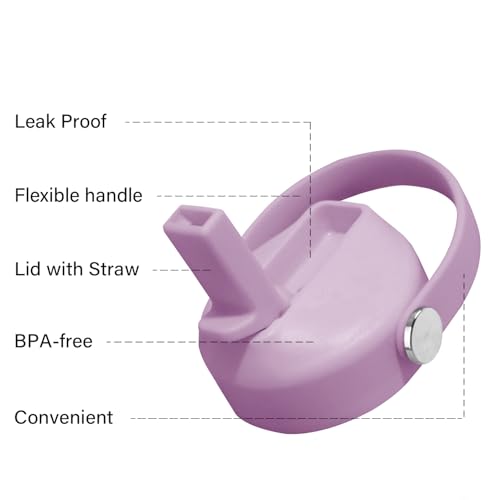 Purple Spout Lid for Hydroflask Wide Mouth Water Bottles - Fits 18oz 20oz 32oz 40oz 73oz