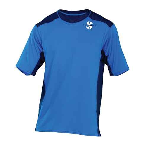 SCUBAPRO Men's Channel Flow UPF 50 Rash Guard Diving Shirt, Short-Sleeve, Aegean Blue