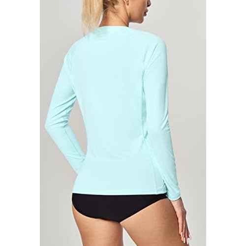 IUGA Rash Guard for Women UPF 50+ SPF UV Protection Long Sleeve Workout Tops with Pockets Dry Fit Hiking Swim Shirt