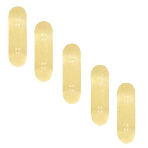 Mtuiweo DIY Series Wooden Finger Skateboard, 5 PCS Blank Teak Fingerboards Design Your Style, 30mm x 100mm Handmade Wooden Fingerboard Decks