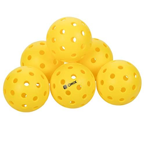 Onix Pure 2 Outdoor Pickleball Balls – 6-Pack, Weighted for Outdoor Play
