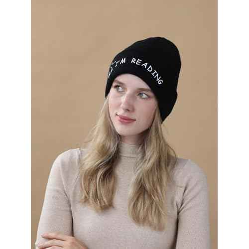 Book Lovers Gifts Hat Beanie for Women Men Reading Embroidered for Readers Bookish Book Club Librarians Bookworms Stuffers