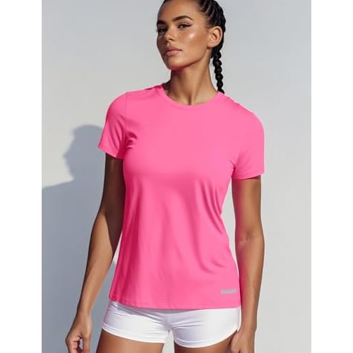 Zengjo Women's Short Sleeve Running Shirts UPF 50+ Sun Protection SPF Quick Dry Athletic Workout T-Shirts