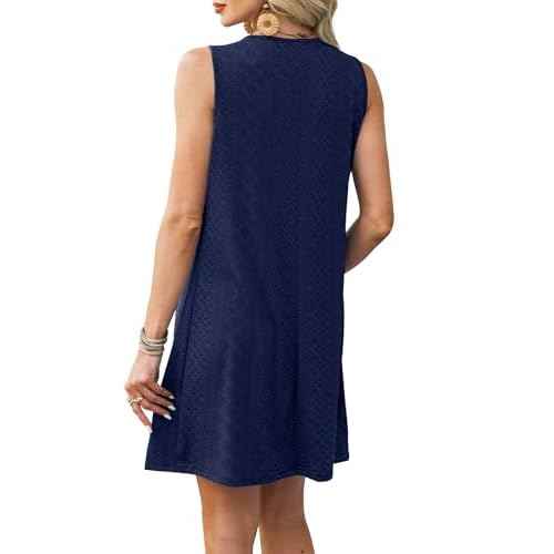 RUMIA Summer Dresses for Women Sleeveless Beach Vacation Coverup with Pockets (S-2XL)