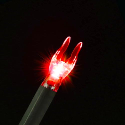 Lighted Nocks for Arrows 5.2mm/6 Pack - Red LED Arrow Nocks with Batteries