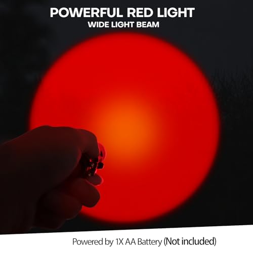 2 Pack Red LED Flashlight with Single Mode, Scalable Beam for Night Observation