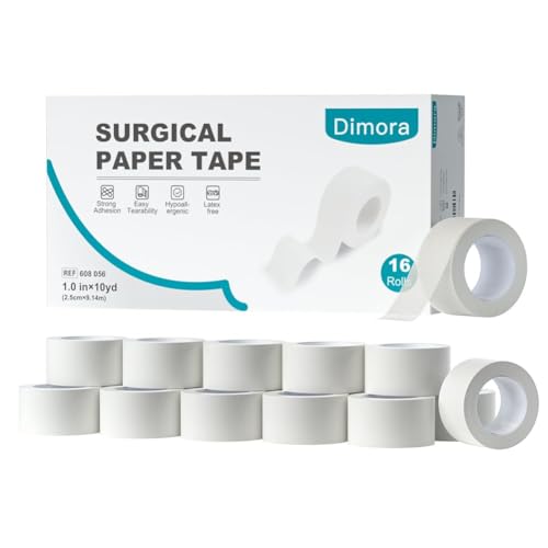 White Paper Medical Tape 16 Rolls - Hypoallergenic Surgical Wound Dressing