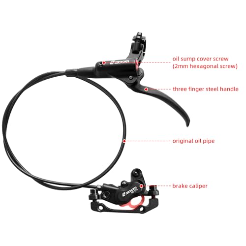 Hydraulic Disc Brake Set for Mountain Bikes - Rear Black - 1450mm Cable