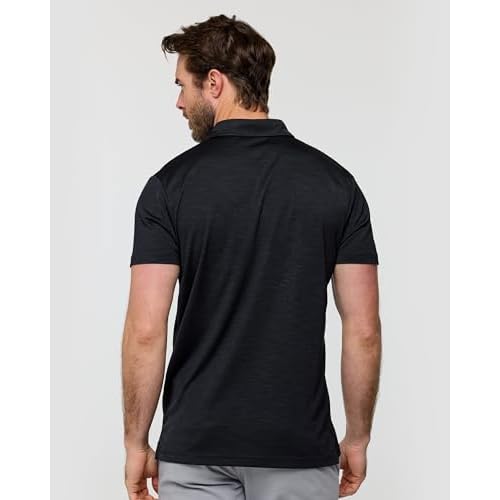 INTO THE AM Performance Dri Fit Polo Shirts for Men S-4XL - Quick Dry Moisture Wicking Athletic Sport Collar Work Shirts