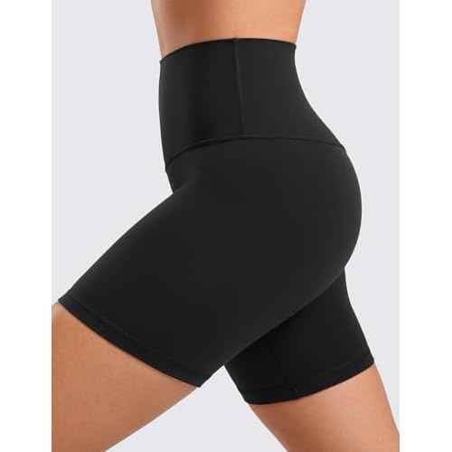 CRZ YOGA Womens ButterLuxe Biker Shorts 6 Inches - High Waisted Workout Running Volleyball Spandex Yoga
