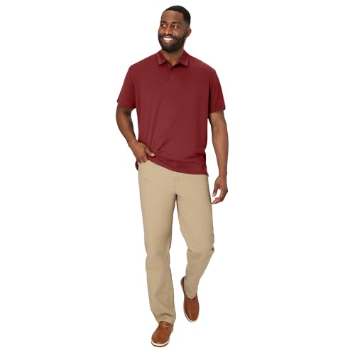 Hanes Men's Performance Polo Shirt XX-Large Cardinal Red Moisture-Wicking Short Sleeve