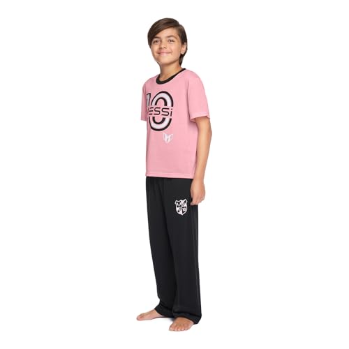 Messi Boys' Lifestyle Long Sleeve 2-Piece Set Pink 8-10 - Loose Fit