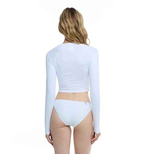 Let It Be Long Sleeve Crop Top Rashguard with UPF 50