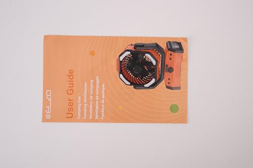 ELZO 30000mAh Camping Fan with LED Light, Max 70H Working, Cordless Portable Rechargeable Desk Tent USB Fan with Remote Hook, Head Rotation, Stepless Speed, for Home Outdoor Office Travel Fishing