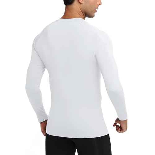 Mens Compression Shirt Long Sleeve Quick Dry Athletic Workout Gym T-Shirt SPF Running Top Sport Undershirt Base Layer
