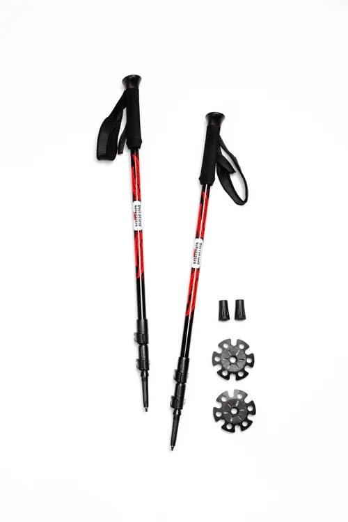 Redfeather Outdoors Trekking Poles ??Adjustable Lightweight Hiking Poles with Snow Baskets & Carbide Tips for Winter, Rubber Tips for Summer, All-Terrain Use