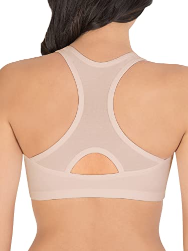 Fruit of the Loom Women's Multi-Pack Sports Bras - Front Close, Sand/Black Hue