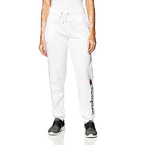 Champion Women's Powerblend Jogger, White-y07459, Large