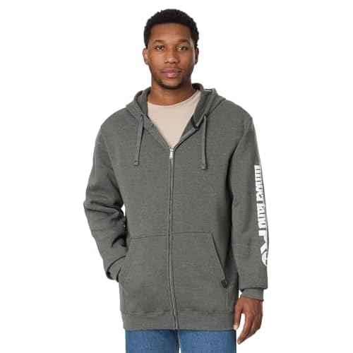 Timberland PRO Men's Hood Honcho Sport Full-Zip Hooded Sweatshirt, Dark Charcoal Heather/White, 3X-Large