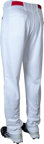 Men's Baseball Pants Full Length Semi-Relaxed Fit White Medium - Piped
