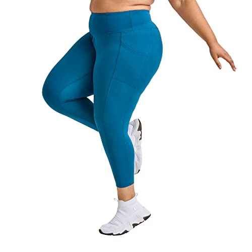 Champion Women's Plus Size Absolute 3/4 Pocket Tights, Plus Size Cropped Compression Leggings,23"
