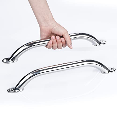 Marine Grade Stainless Steel Boat Handrail - 14.9 Inch Polished Grab Handle