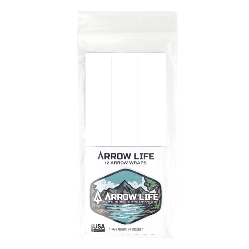6 Inch Arrow Wraps - White / 1.125 Inch, 12 Pack for Arrow Visibility