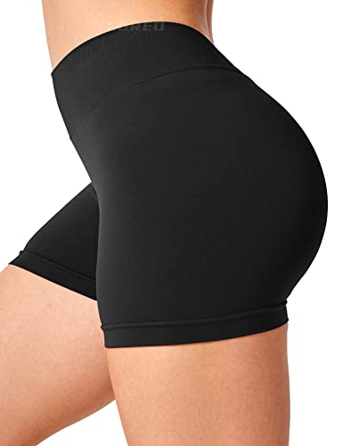 Women’s CoreFlex Workout Scrunch Shorts with V-Back & Booty Lift - Medium Black