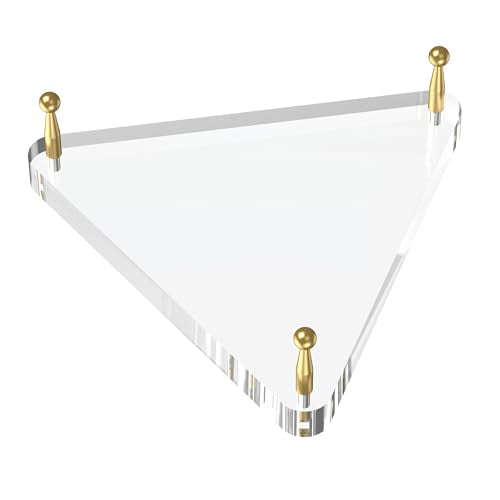 SVENJBB Ball Holder for Basketball, Football, Soccer, Volleyball, Crystals and Rocks, Clear Acrylic Ball Stand with Gold Pegs & Rubber Feet for Displaying Sports Memorabilia, 1 Pack