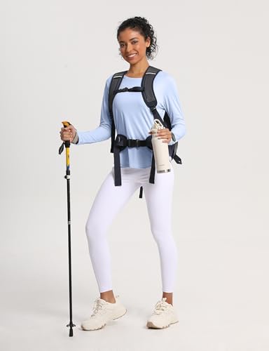 Women's UPF 50+ Long Sleeve UV Protection Rash Guard Shirt - Large, Light Blue