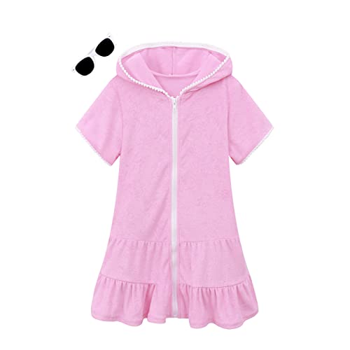 Girls Pink 2-3T Swim Cover Up Kids Beach Bathing Suit with Sunglasses