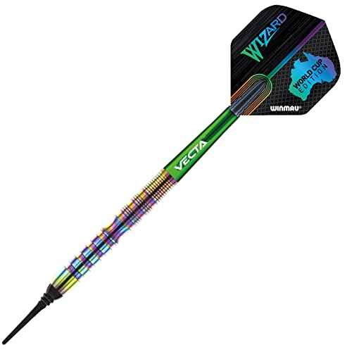Winmau Simon Whitlock Urban World Cup Edition 20g Gram Professional Soft Tip Tungsten Darts Set with Flights and Stems (Shafts)