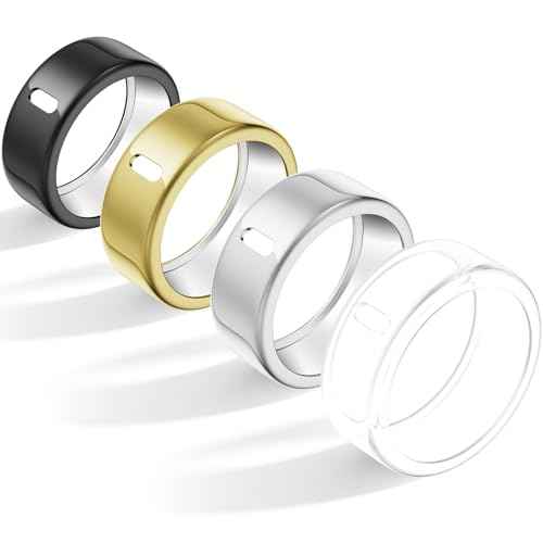 4 Pack Cover Compatible with Oura Ring Gen 4/Oura Ring Gen 3 Horizon/3 Heritage (Not for Gen 4 Ceramic), Charging Derectly, Anti-Scratch TPU Protector for Women Men Working Out Gym-Size 8