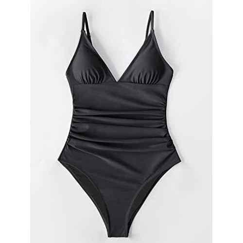 CUPSHE Women's One Piece Swimsuit Tummy Control V Neck Bathing Suits